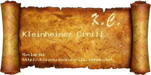 Kleinheincz Cirill névjegykártya
